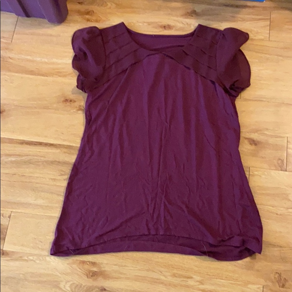 Ruffle Burgandy blouse